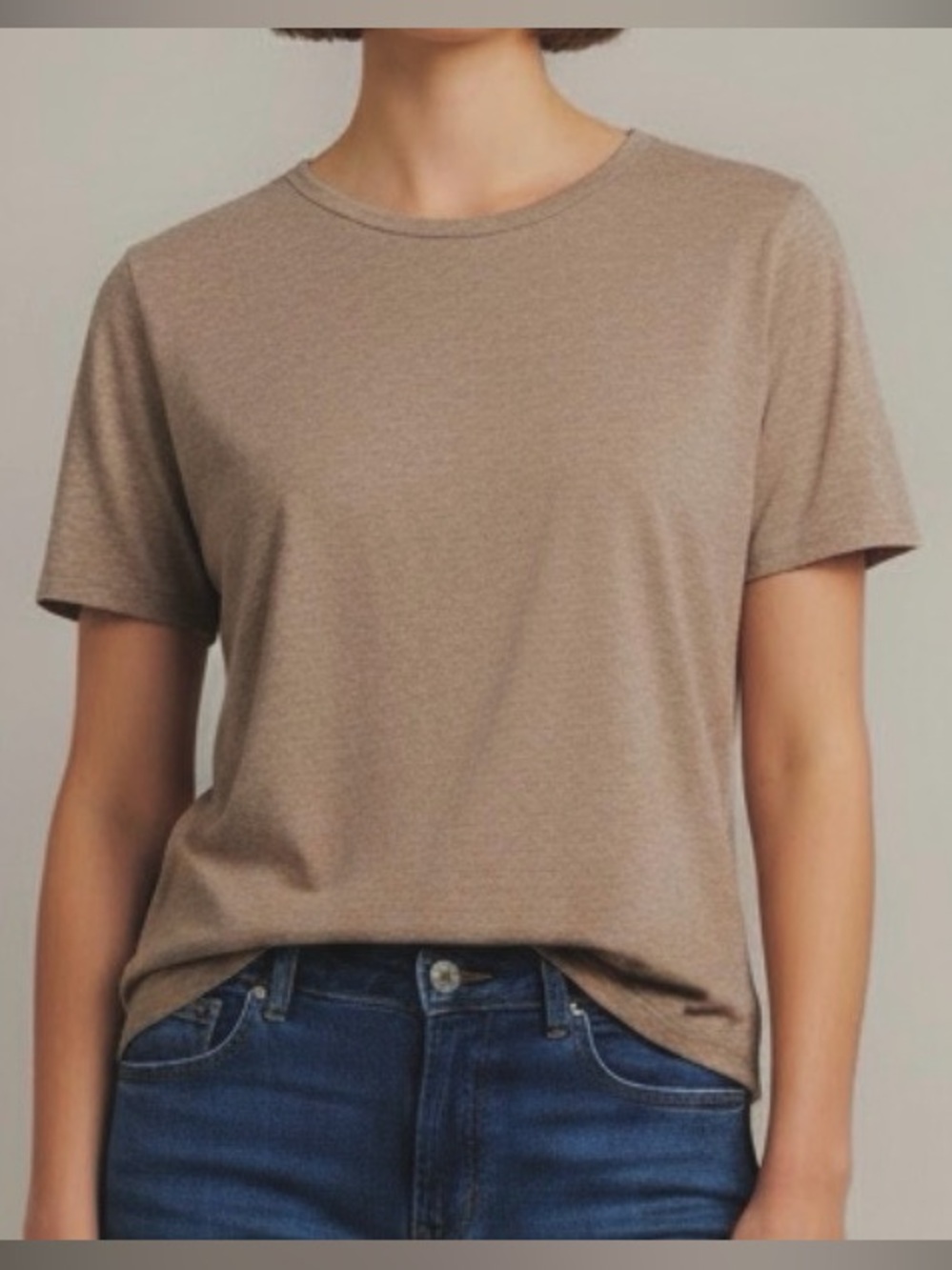 Light Heathered Brown Crewneck T-Shirt